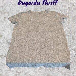 Woman's XS J.Crew 100% Linen Heathered Tee Shirt V-Neck